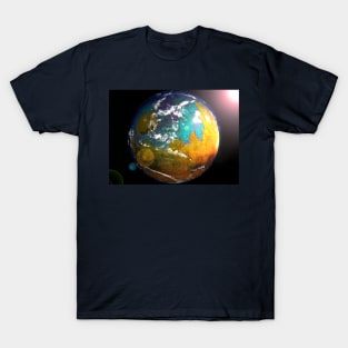 Terraformed Mars with Ocean Rendering T-Shirt